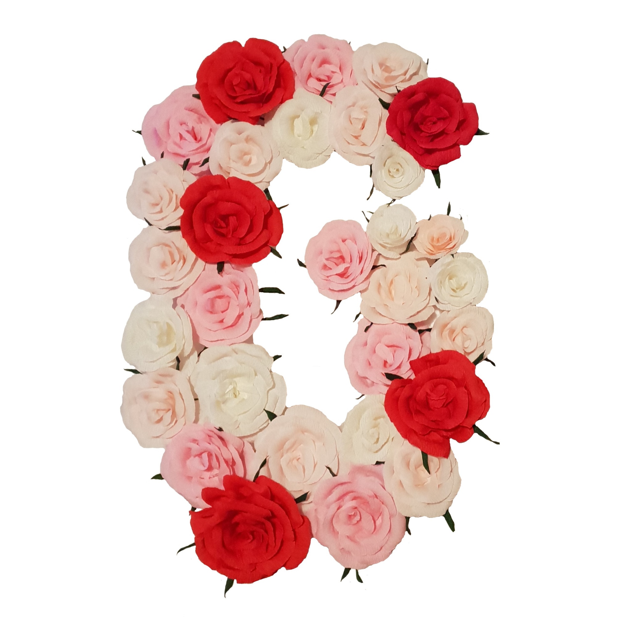 Litera volumetrica G Handmade Minis Boutique, alb, roz si rosu