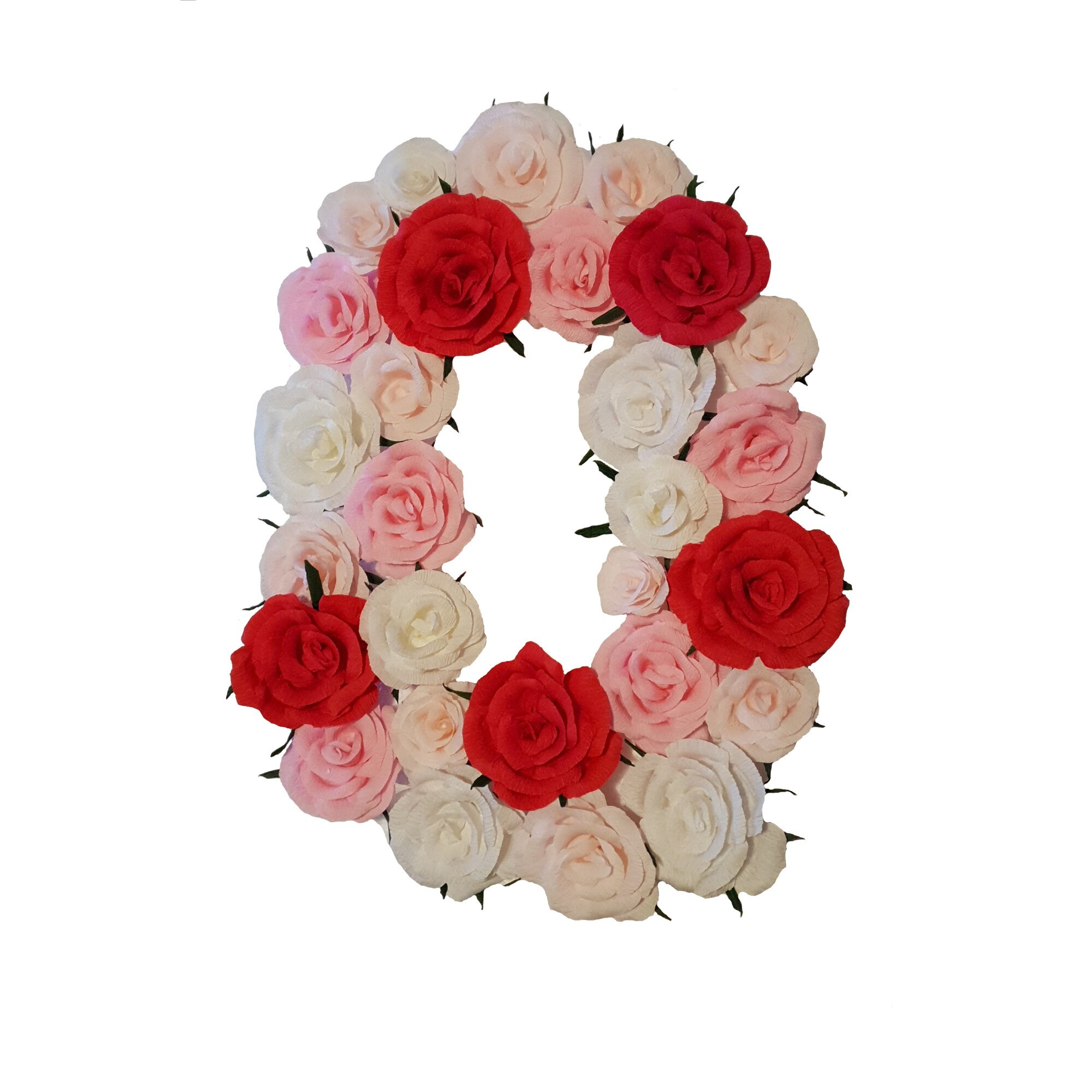 Litera volumetrica O Handmade Minis Boutique, alb,roz si rosu