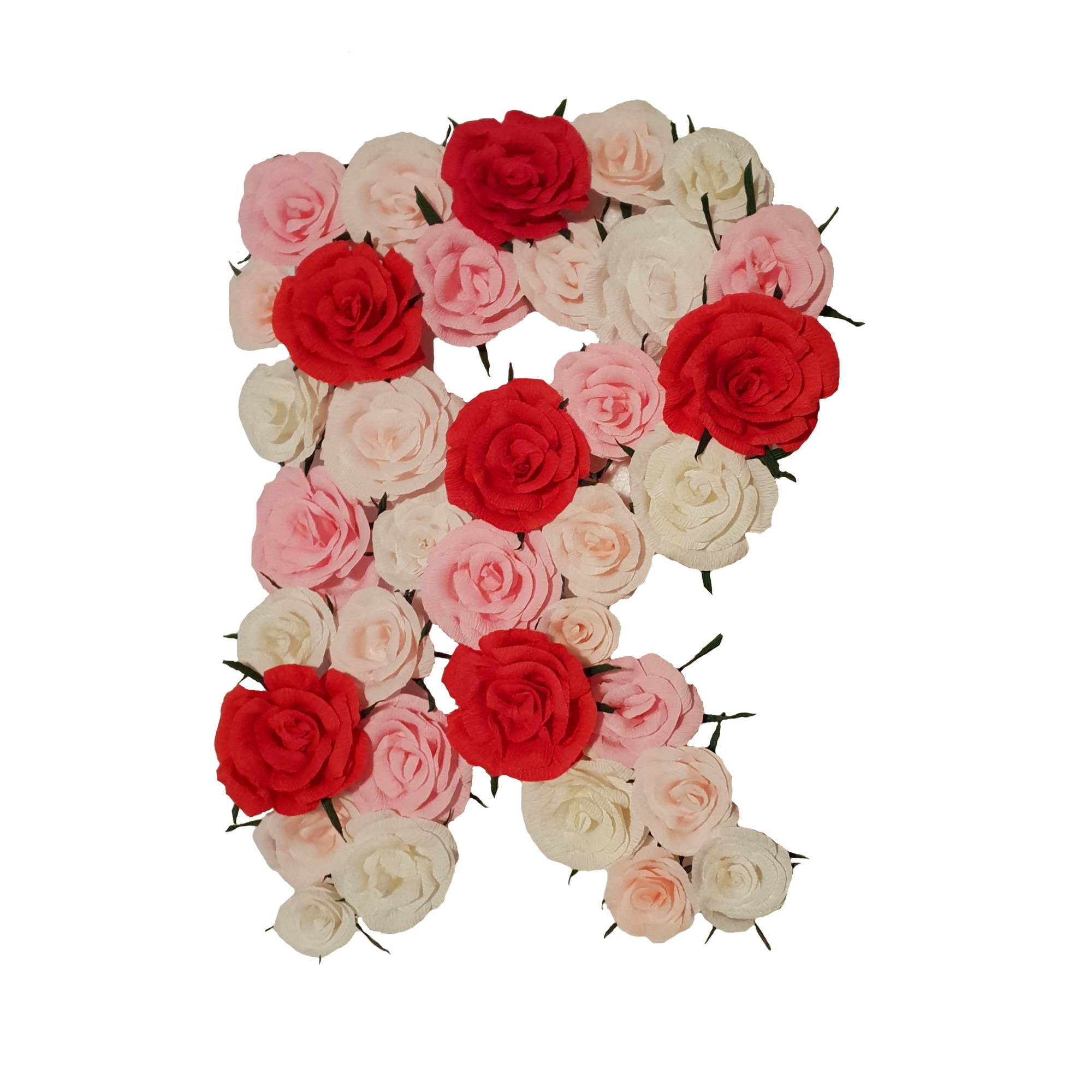 Litera volumetrica R Handmade Minis Boutique, alb, roz si rosu