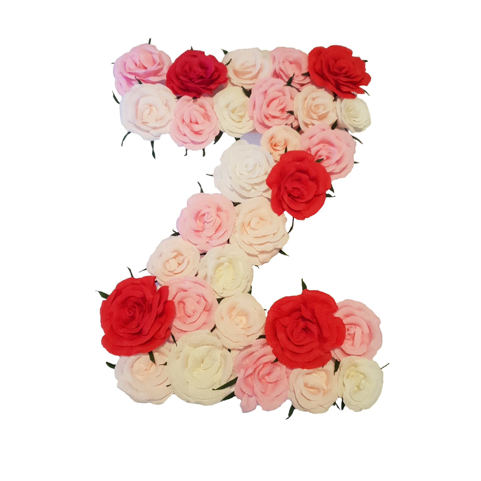 Litera volumetrica Z Handmade Minis Boutique, alb, roz si rosu