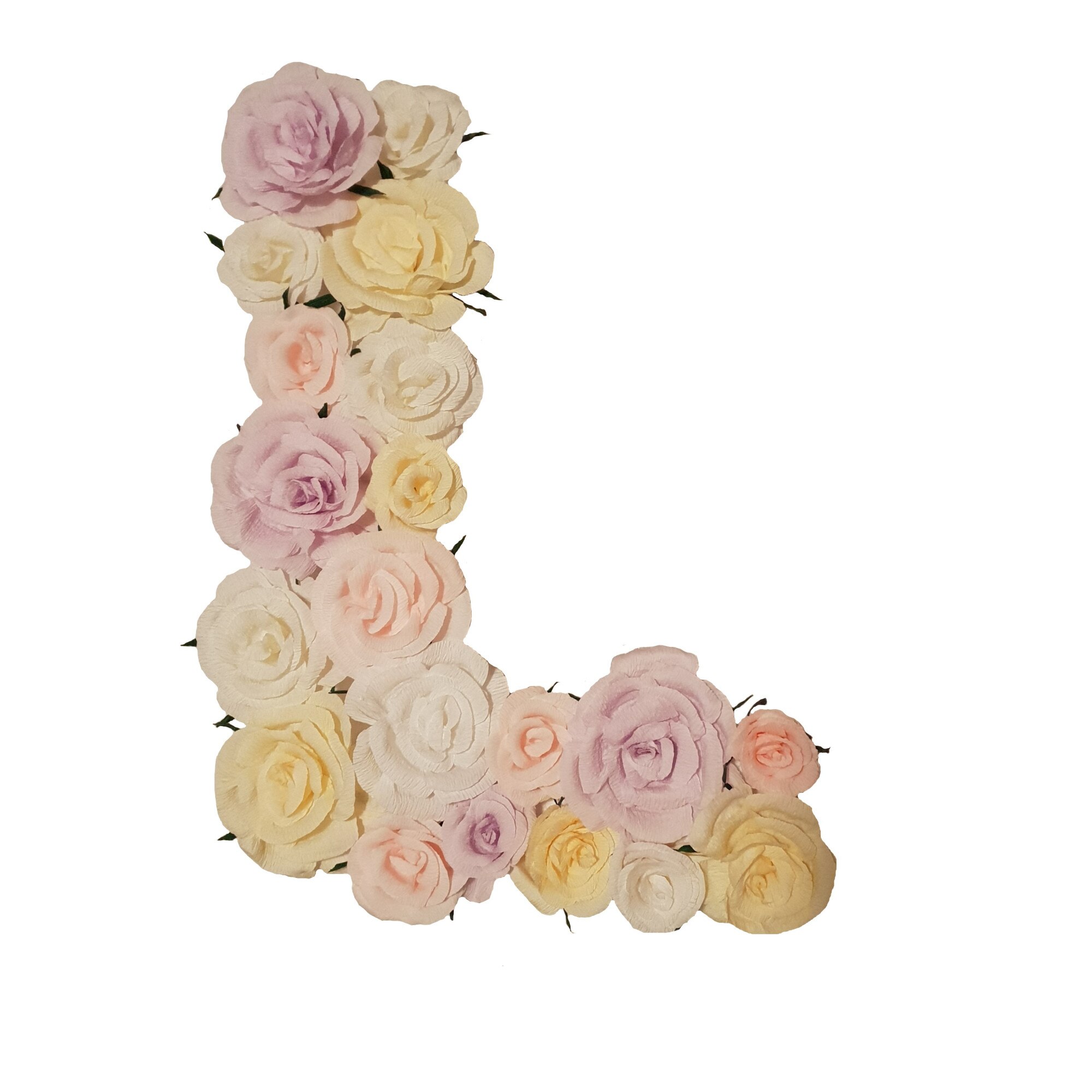 Litera volumetrica L Handmade Minis Boutique, pastel