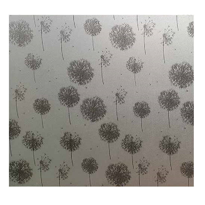 Folie decorativa pentru geam autoadeziva papadie gri, 10 m x 0.9 m