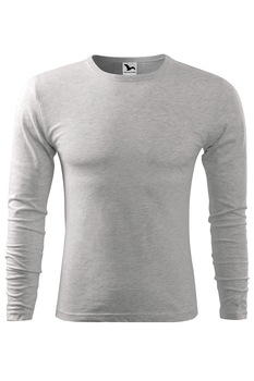 Tricou de barbati basic cu maneca lunga, Gri deschis Tricou de barbati basic cu maneca lunga, Gri deschis