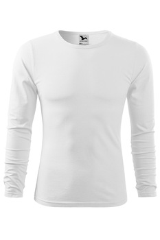 Tricou de barbati basic cu maneca lunga, Alb Tricou de barbati basic cu maneca lunga, Alb