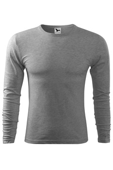 Tricou de barbati basic cu maneca lunga, Gri inchis Tricou de barbati basic cu maneca lunga, Gri inchis