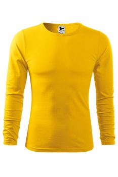 Tricou de barbati basic cu maneca lunga, Galben Tricou de barbati basic cu maneca lunga, Galben