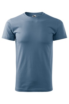 Tricou de barbati basic cu maneca scurta, Albastru denim Tricou de barbati basic cu maneca scurta, Albastru denim