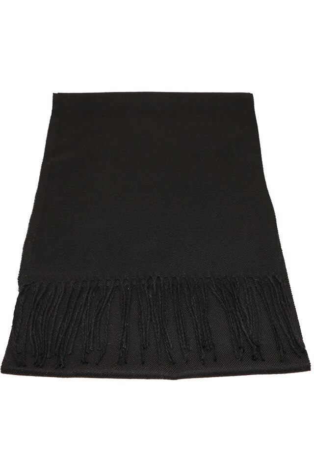 Fular pentru barbati, subtire, sezon rece, cu franjuri, Alex ZS-14-2 Negru