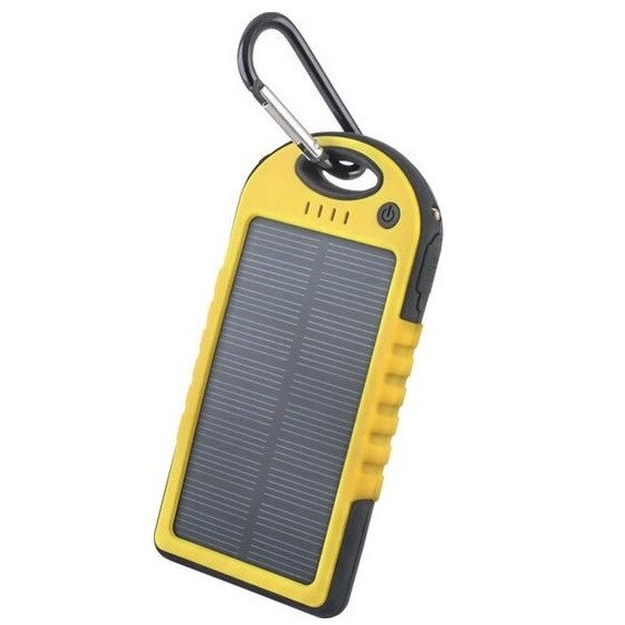 Baterie externa cu incarcare solara 5000 mAh Forever STB-200, galbena