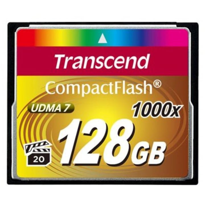 Card memorie Transcend, 128GB, Compact Flash 1000x