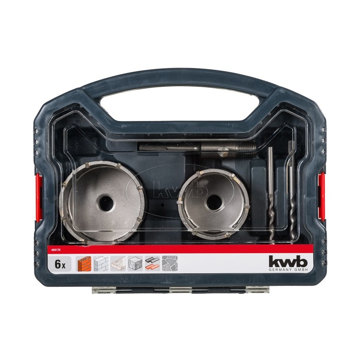 Set 6 accesorii KWB 49499176, burghie, carote, dornuri