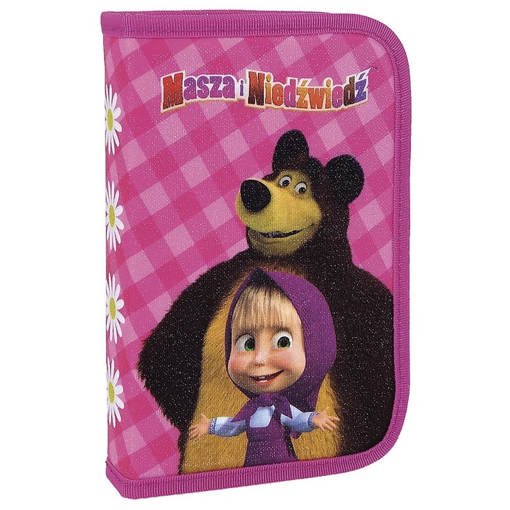 Несесер с един цип пълен DERFORM Masha and Bear, 13 х 20 х 4 см