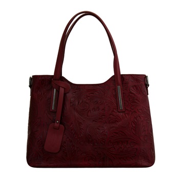 Geanta de dama din piele naturala, Pepa 1 rosu inchis Geanta de dama din piele naturala, Pepa 1 rosu inchis