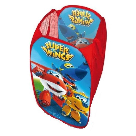 Cos textil Avioane Super Wings pentru jucarii,rosu