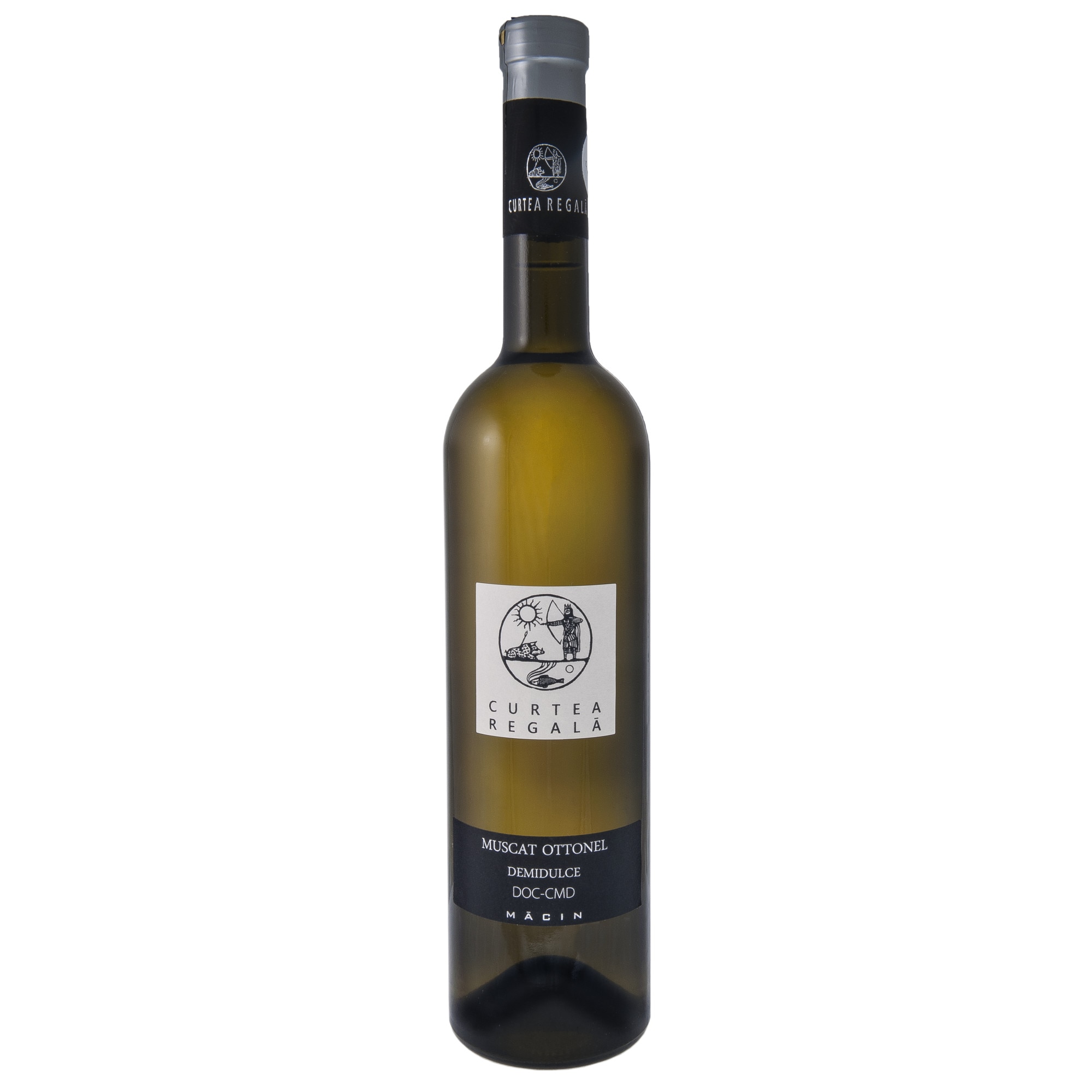 Curtea Regala Muscat Ottonel, Alb demidulce, 0.75 l, Vin din Podgoria Sarica Niculitel DOC-CMD