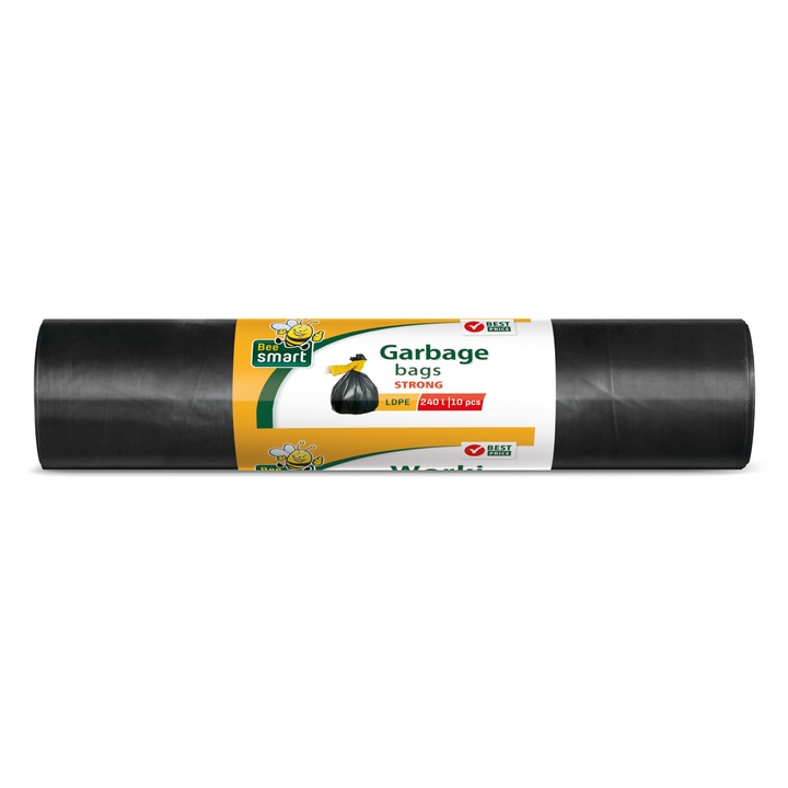 Saci menajeri Paclan Bee Smart Strong 240l negri 110cmx123cm 10buc