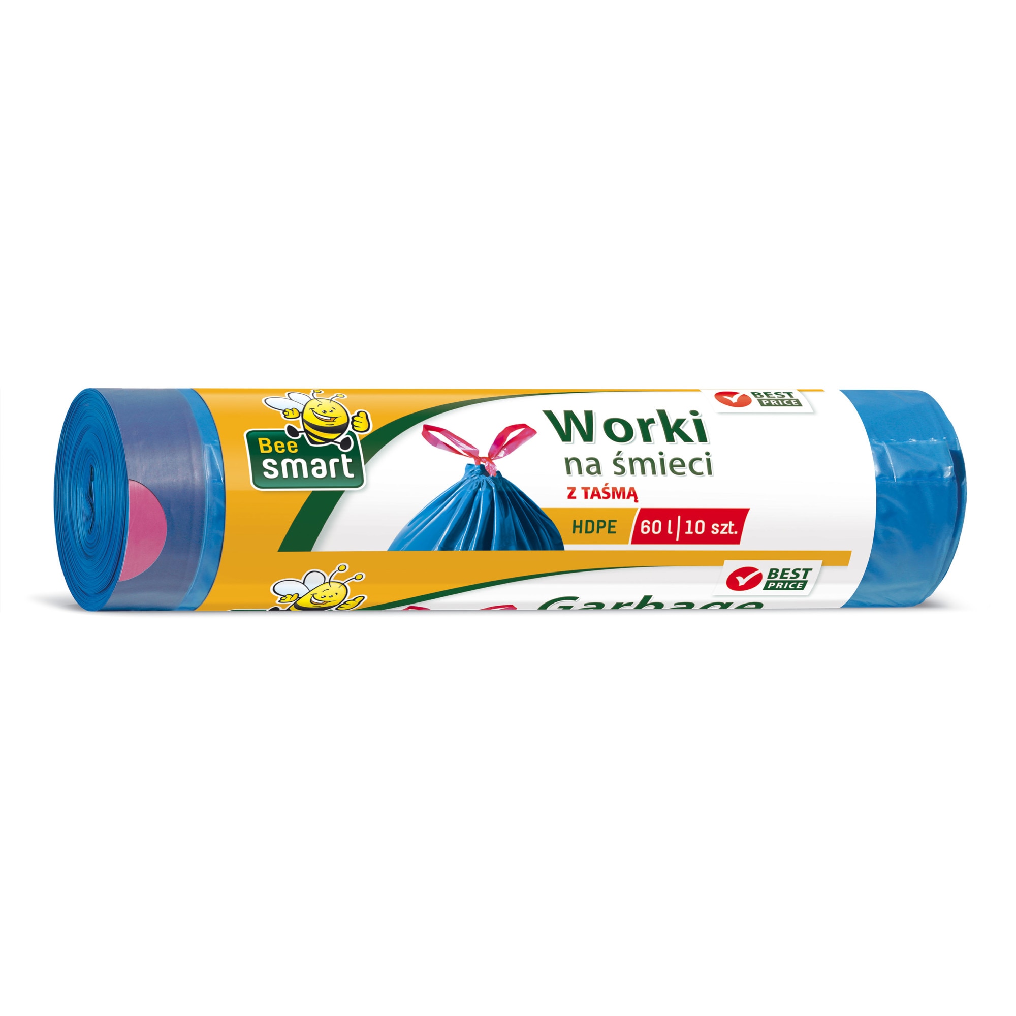 Saci menajeri cu snur Paclan Bee Smart 60l albastri 60cmx70cm 10buc