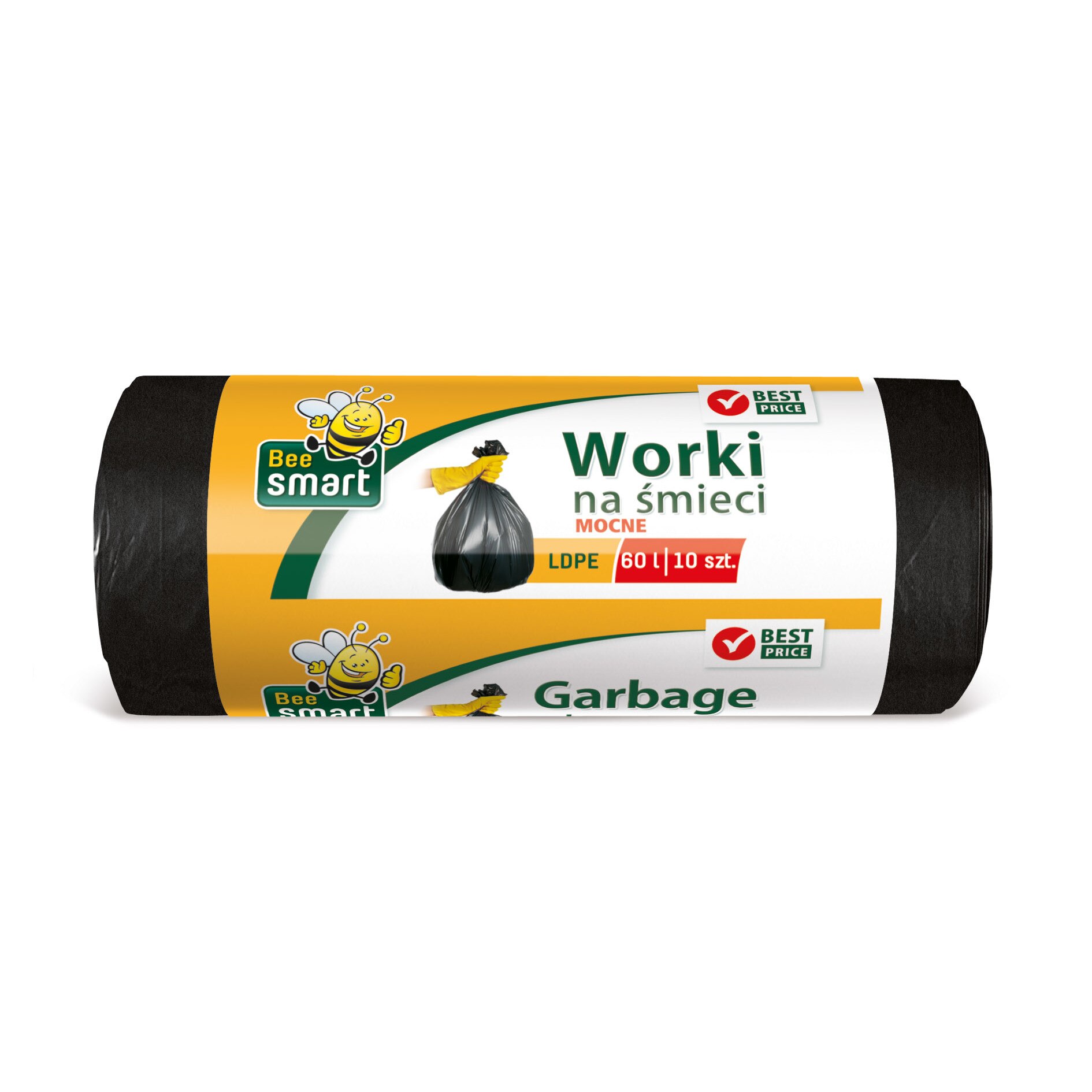 Saci menajeri Paclan Bee Smart Strong 60l negri 59cmx69cm 10buc