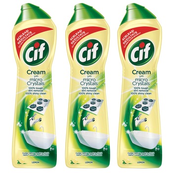 Pachet Promo Cif Crema Trio Lemon, 3 x 500ml Pachet Promo Cif Crema Trio Lemon, 3 x 500ml