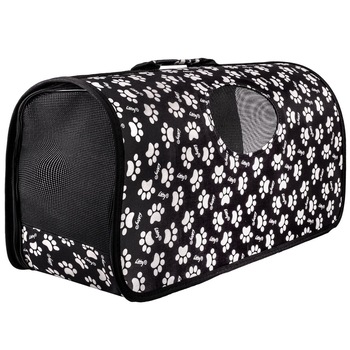 Geanta de transport caini sau pisici,Zola® pliabila, baza rezistenta, model negru cu imprimeu, 48x22x26 cm Geanta de transport caini sau pisici,Zola® pliabila, baza rezistenta, model negru cu imprimeu, 48x22x26 cm