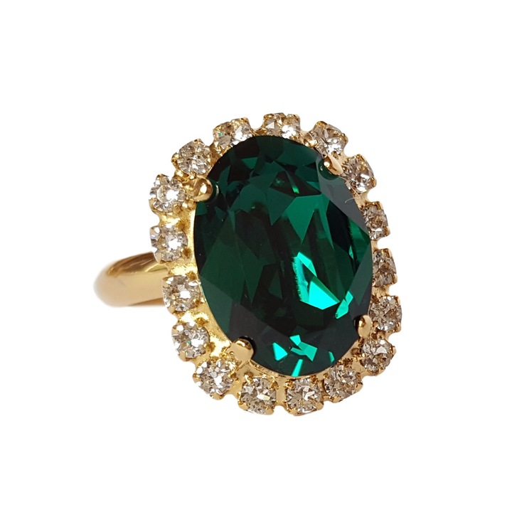 Inel Vivian Carla Brillanti cu cristale Swarovski Emerald