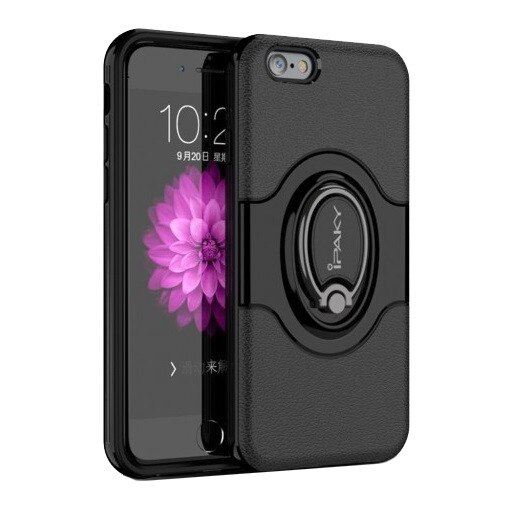 Capac de protectie Ipaky Ring pentru Apple Iphone 6/6S, negru