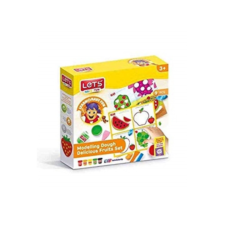 Пластилин Let`s L-9009 Плодове, Комплект от 9 елемента