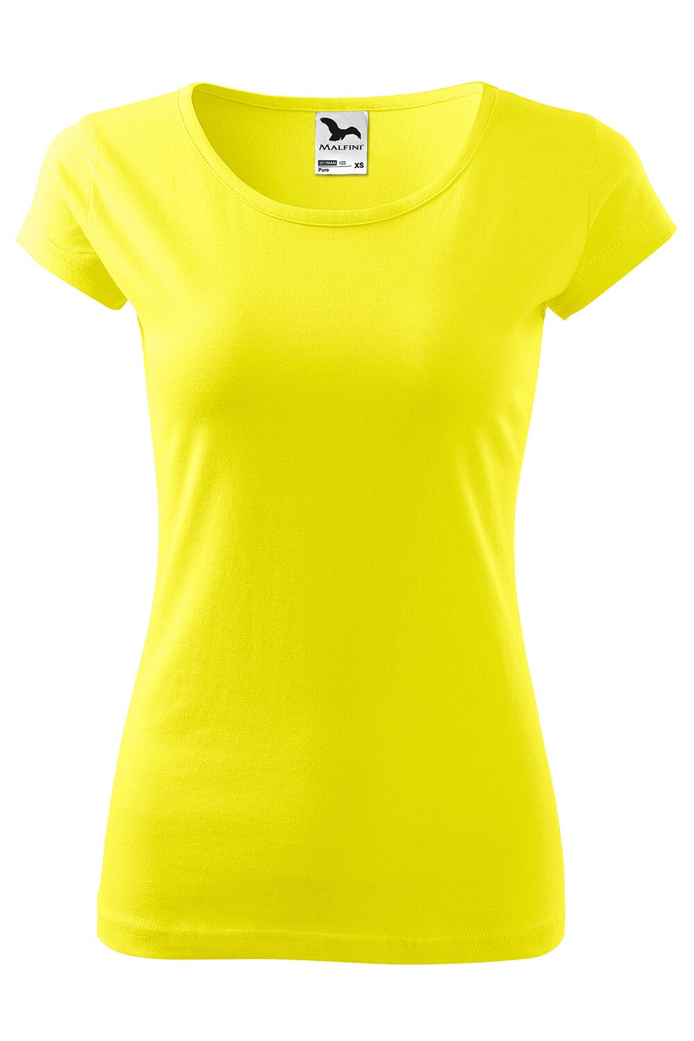 Tricou de dama, Pure cu maneca scurta,bumbac, Galben lamaie, L