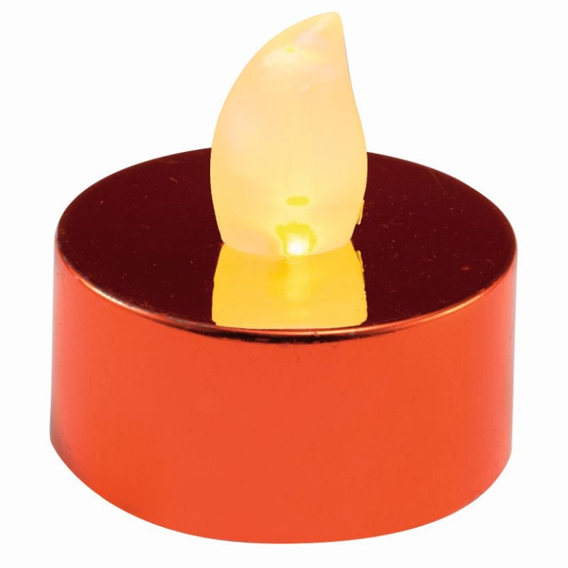 Set 2 candele cu LED, tip pastila, lumina intermitenta, rosii, Home