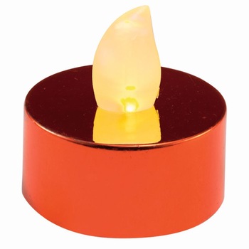 Set 2 candele cu LED, tip pastila, lumina intermitenta, rosii, Home Set 2 candele cu LED, tip pastila, lumina intermitenta, rosii, Home