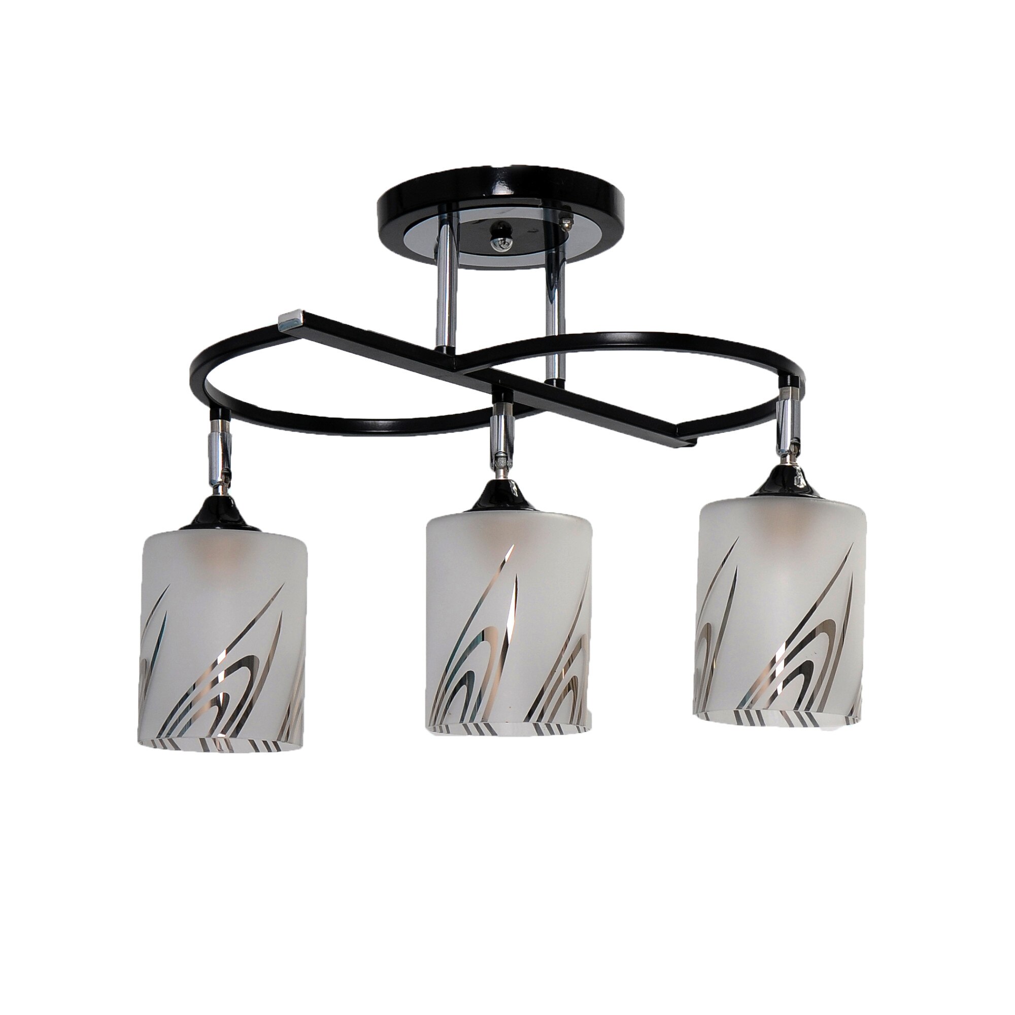 Candelabru Nikom NG 77048-3, E27, 3x40 W, 220V, negru, alb, crom