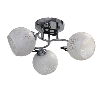 Candelabru Nikom NG 6206-3, E27, 3x40W, , 220V, alb, crom Candelabru Nikom NG 6206-3, E27, 3x40W, , 220V, alb, crom