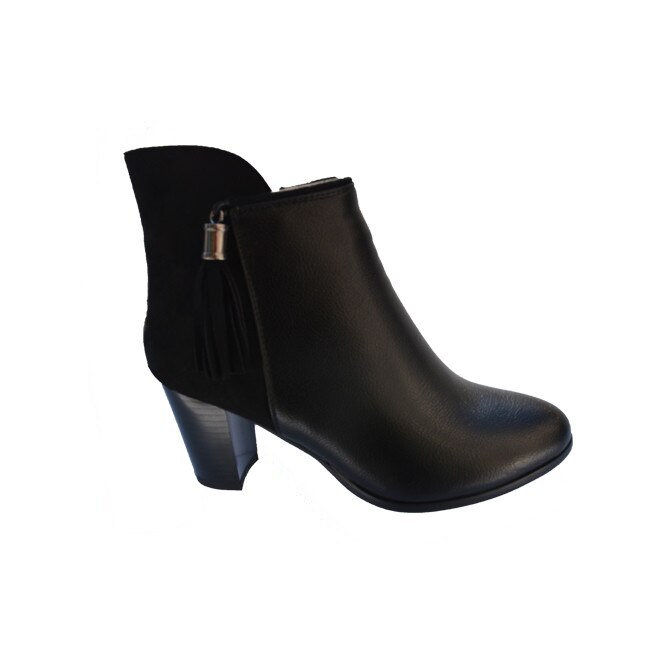 Botine simpla cu toc gros, D&J Exclusive, Negru