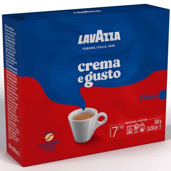 Cafea macinata Lavazza Crema Gusto, 2x250 g