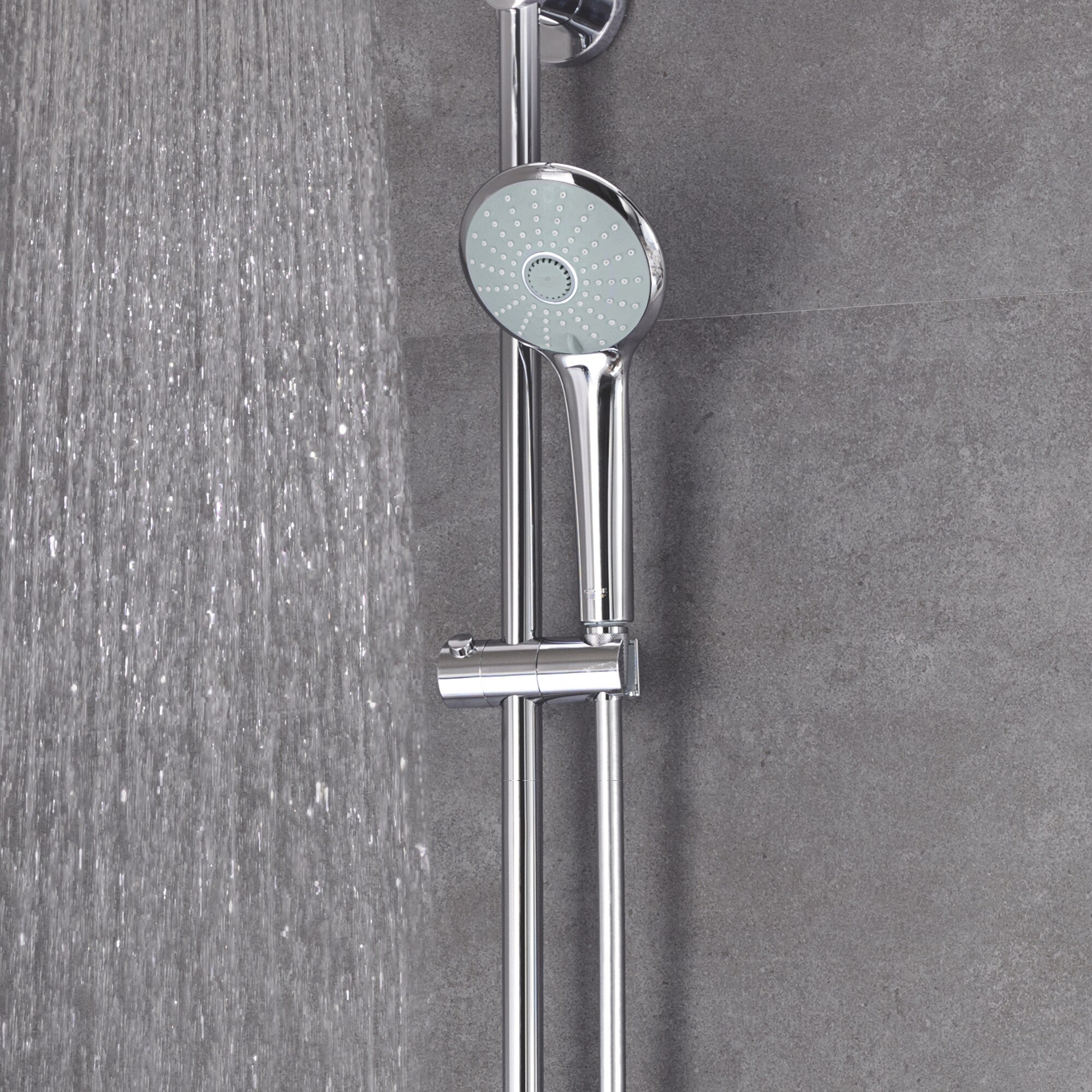 Sistem dus pentru cada cu termostat Grohe Euphoria 260, 3 pulverizari, furtun 1750 mm, brat rotativ, SafeStop, anti-calcar, crom
