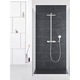 Sistem de dus cu termostat Grohe Rainshower Smartcontrol 360 Duo, aparent, dus fix 500 mm, suport perete, furtun 1750 mm, CoolTouch, SafeStop, butoane push-turn, anti-calcar, furtun anti-rasucire, crom/alb