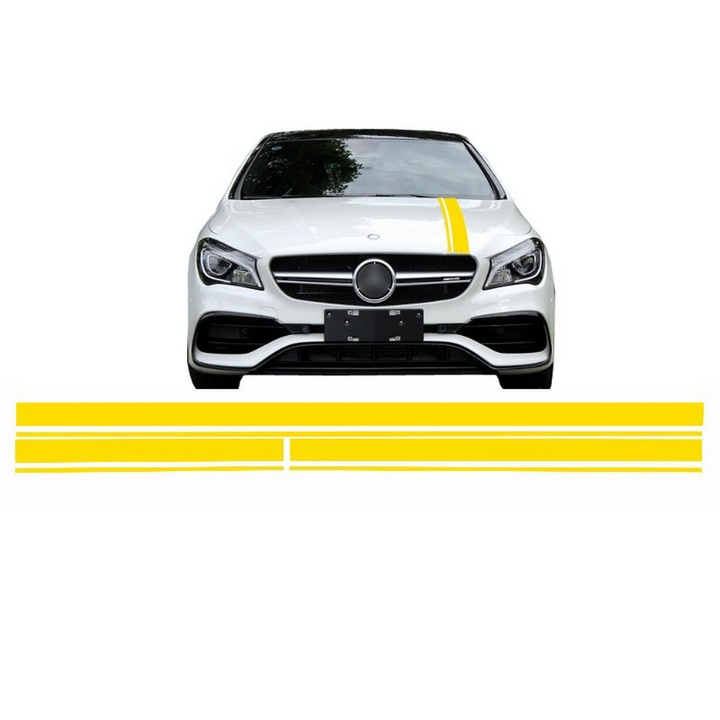 Set Stickere Galben Mat compatibil cu MERCEDES CLA W117 C117 X117 2013-2016 A Class W176 2012-2018