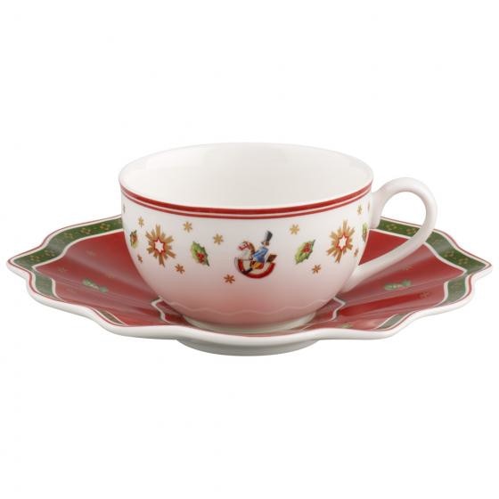 Ceasca cafea 0.20 l cu farfurie 16.5 cm Toy's Delight, portelan, alb, rosu, Villeroy&Boch