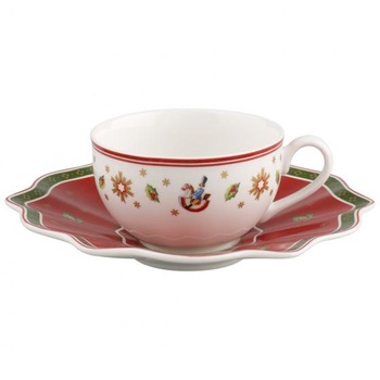 Ceasca cafea 0.20 l cu farfurie 16.5 cm Toy's Delight, portelan, alb, rosu, Villeroy&Boch Ceasca cafea 0.20 l cu farfurie 16.5 cm Toy's Delight, portelan, alb, rosu, Villeroy&Boch
