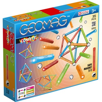 Set de constructie magnetic Geomag, Confetti, 35 piese Set de constructie magnetic Geomag, Confetti, 35 piese