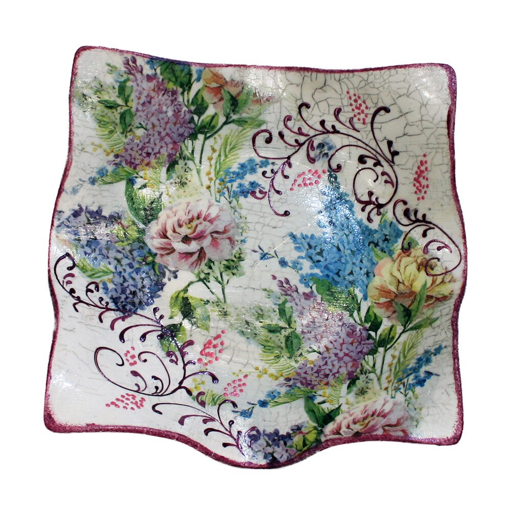 Platou PtrRot mediu, Colectia Vintage, Model Lilac and Roses