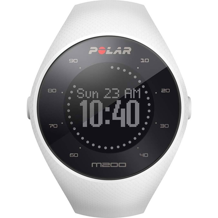 Ceas smartwatch Polar M200, HR, Medium/Large, White