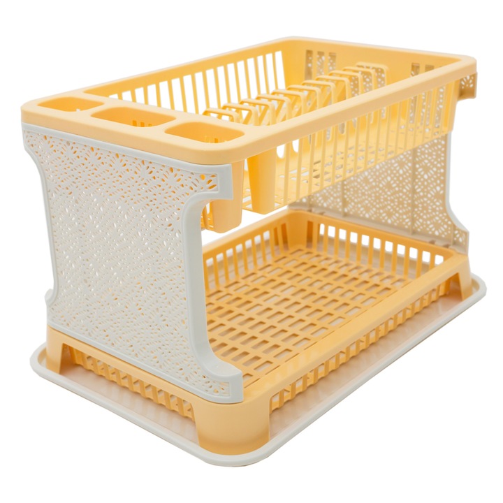 Suport vase din plastic TUFFEX - TP8071 - dantelata - Galben