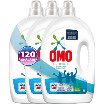 Detergent lichid Omo Ultimate Active Clean, 120 Spalari, 6L Detergent lichid Omo Ultimate Active Clean, 120 Spalari, 6L