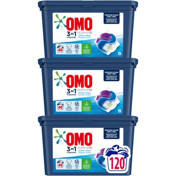 Detergent capsule Omo Ultimate Active Clean Trio Caps, 120 Spalari Detergent capsule Omo Ultimate Active Clean Trio Caps, 120 Spalari