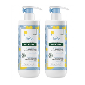 Pachet 2 x Lapte hidratant Klorane Bebe, 500 ml Pachet 2 x Lapte hidratant Klorane Bebe, 500 ml