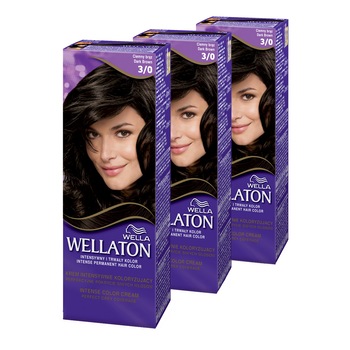 Set cadou Wella Wellaton: 3 x Vopsea de par permanenta 3/0 Dark Brown Set cadou Wella Wellaton: 3 x Vopsea de par permanenta 3/0 Dark Brown