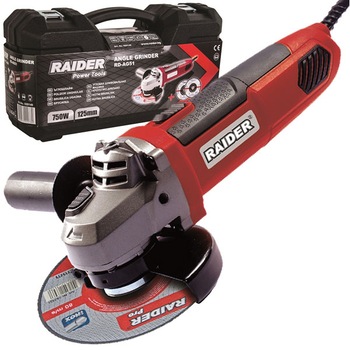 Polizor unghiular (flex) Raider RD-AG51, 750 W, 125 mm + cutie plastic si discuri Polizor unghiular (flex) Raider RD-AG51, 750 W, 125 mm + cutie plastic si discuri