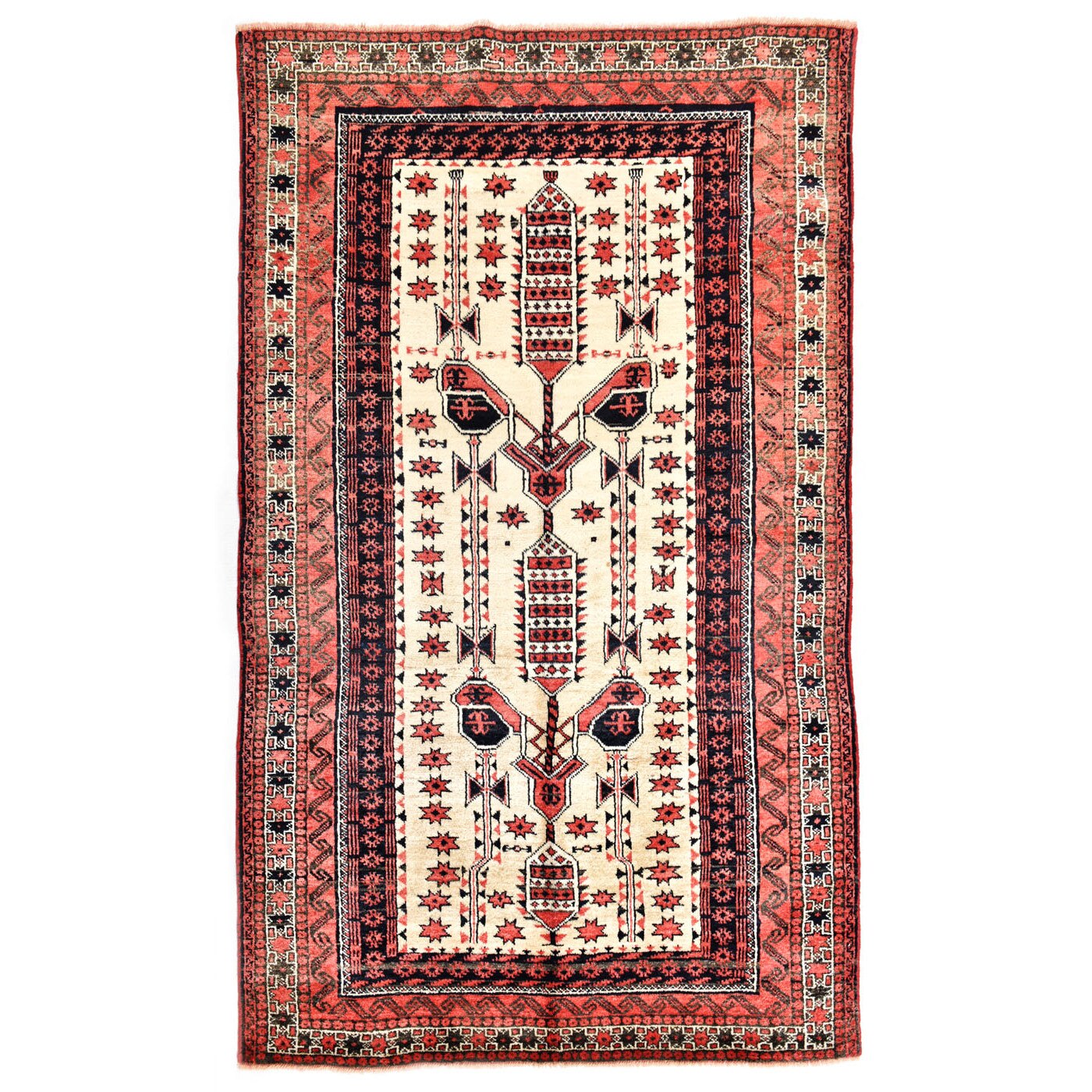 Buhara,Rosu,Lucrat Manual din Lana ,Size:170X100