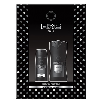 Set AXE Black: gel de dus, 250 ml + spray corp, 150 ml Set AXE Black: gel de dus, 250 ml + spray corp, 150 ml